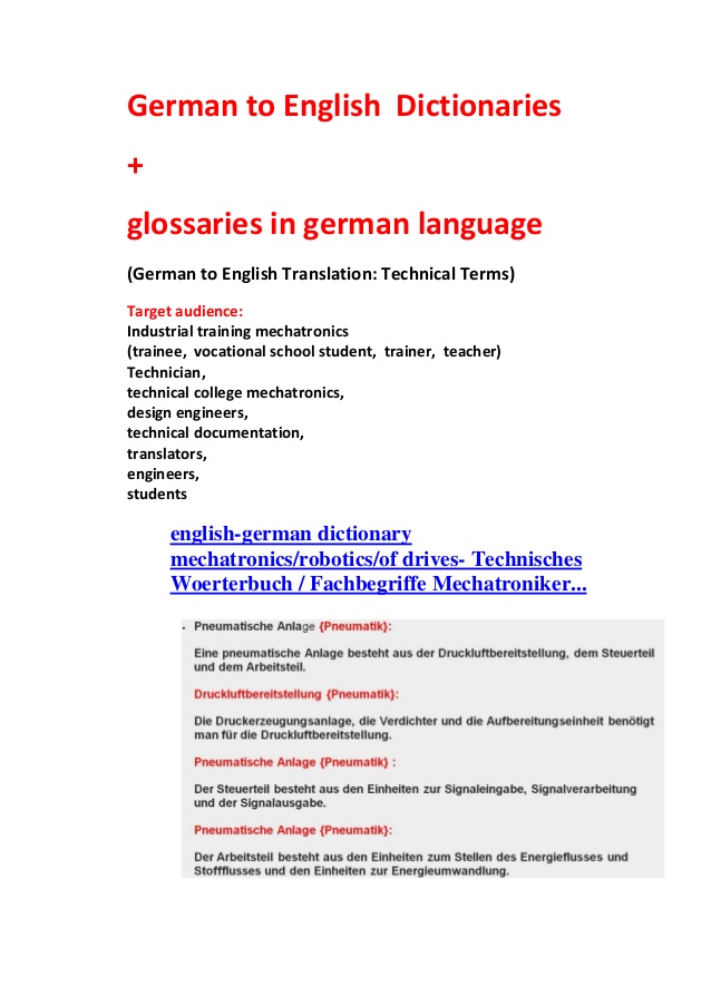 german translation english to german